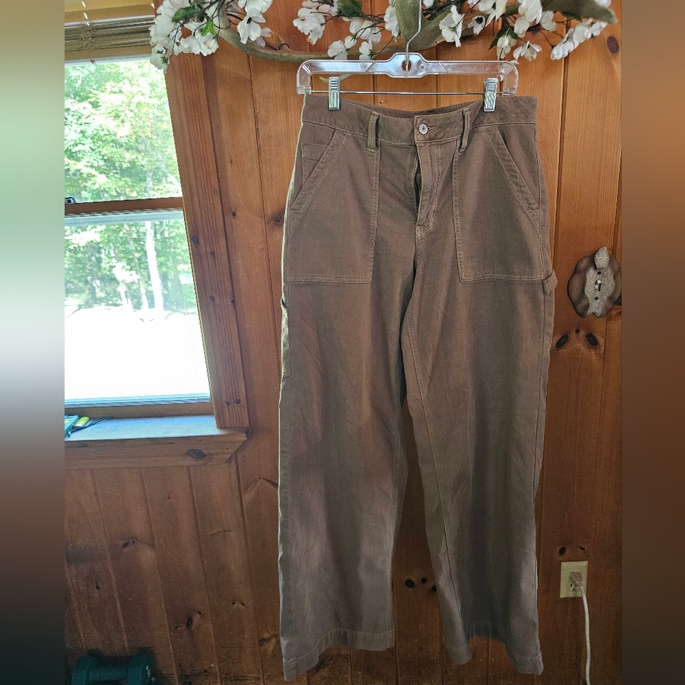 American Eagle Outfitters Women's Brown High-Rise Wide Leg Pants
